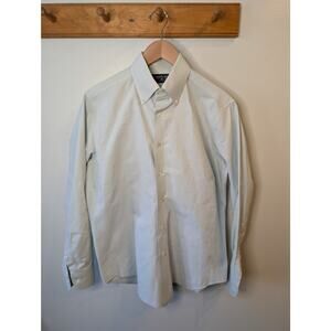 Kamakura Shirts Made to Measure Seafoam Monogram Dress Shirt 15.5 Neck Japan